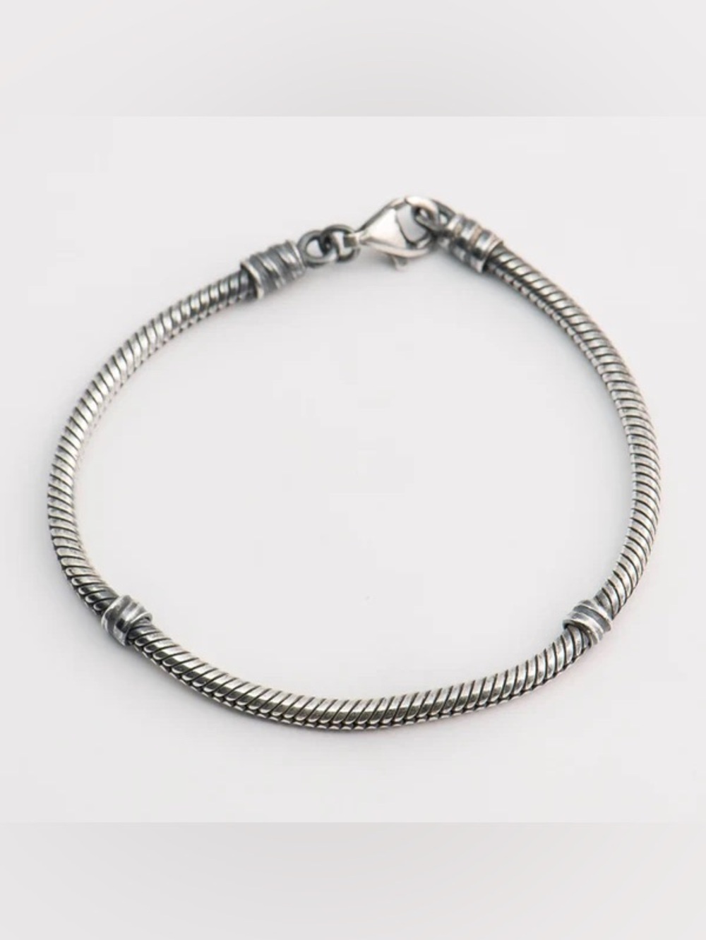 Pandora Silver Snake Chain Bracelet with Clasp - 7.5”